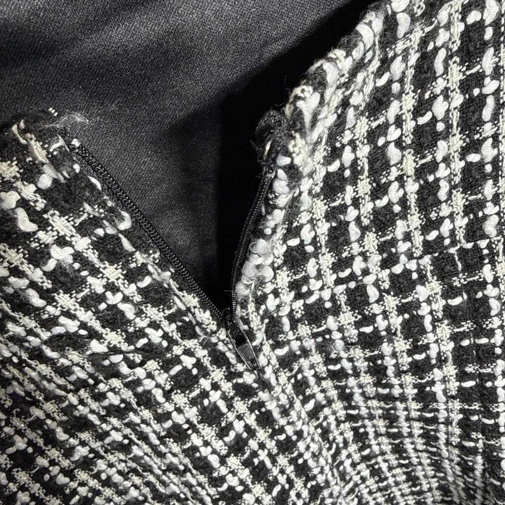 Miami Black & White Sheath Mini Dress WMN Small Y2K Preppy City Girl Tweed NWT - Picture 7 of 14